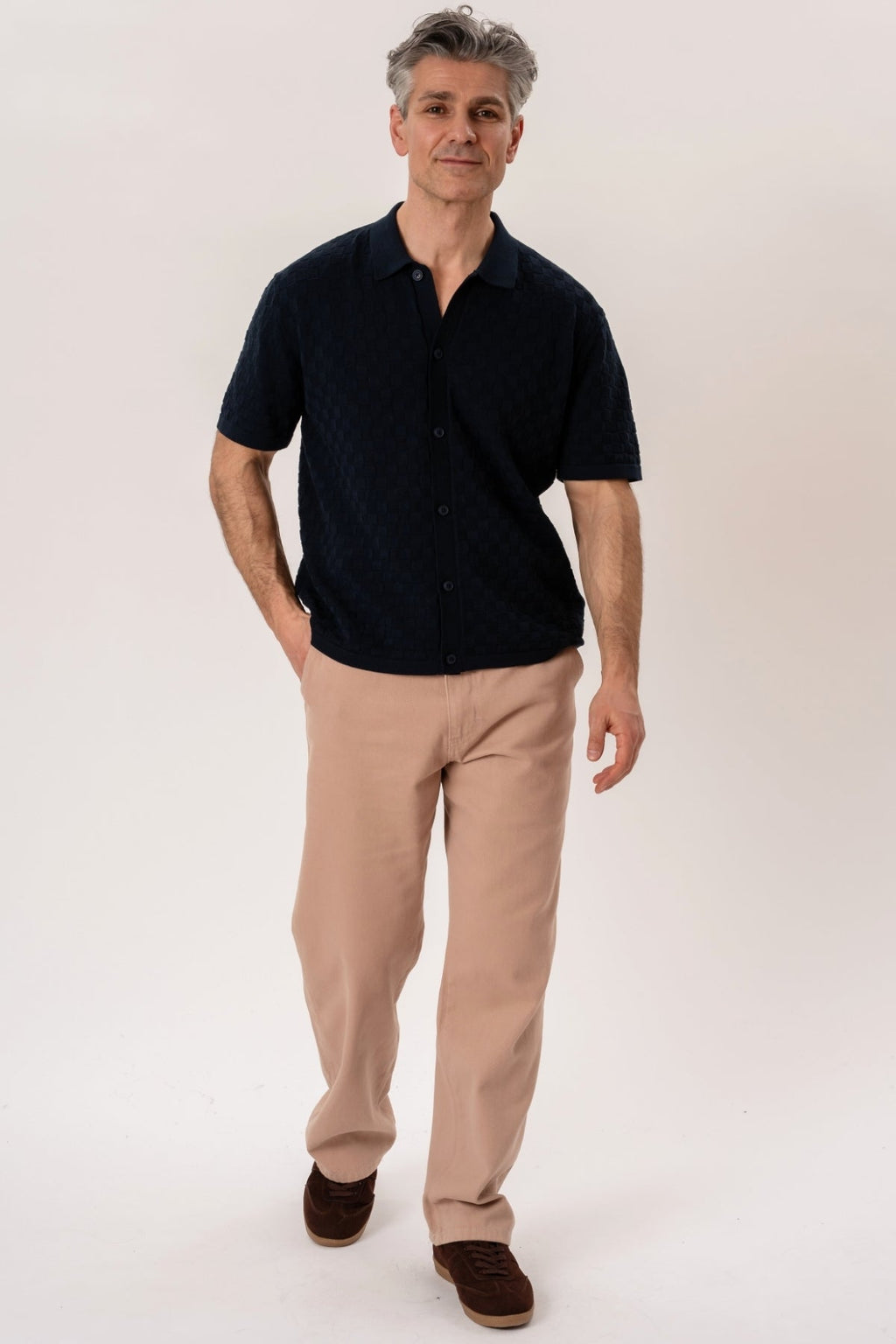 Darin Knit Polo - Navy