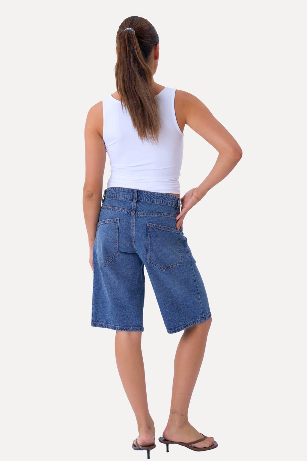 Jean Shorts - Bleu moyen