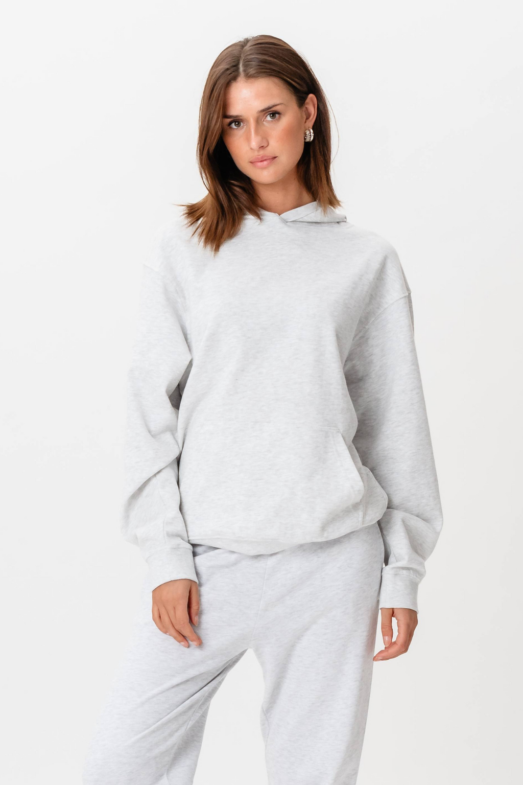 Sweat à capuche sans cordonnage - gris