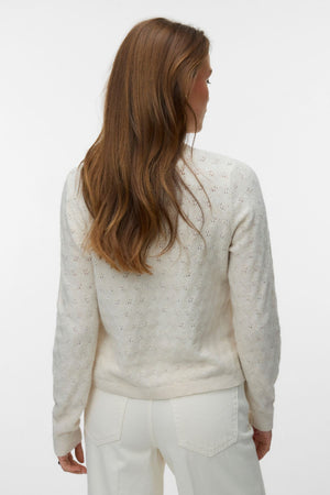 Cardigan Col Rond Doffy Stitch Ls - Birch Melange
