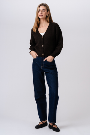 Cardigan col en V - Marron