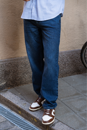 Jeans en ajustement détendu - denim bleu foncé