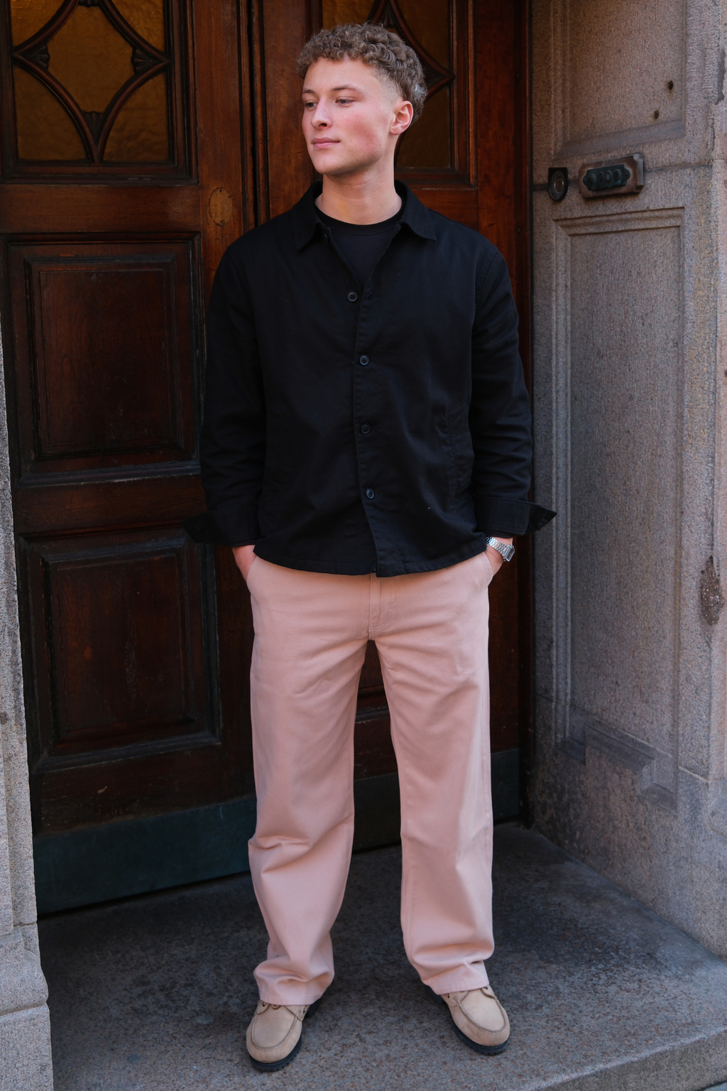 Chino droit en coton - Beige