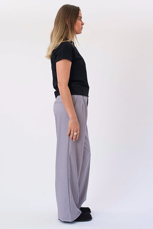 Paloma à fines rayures Pants -Taupe
