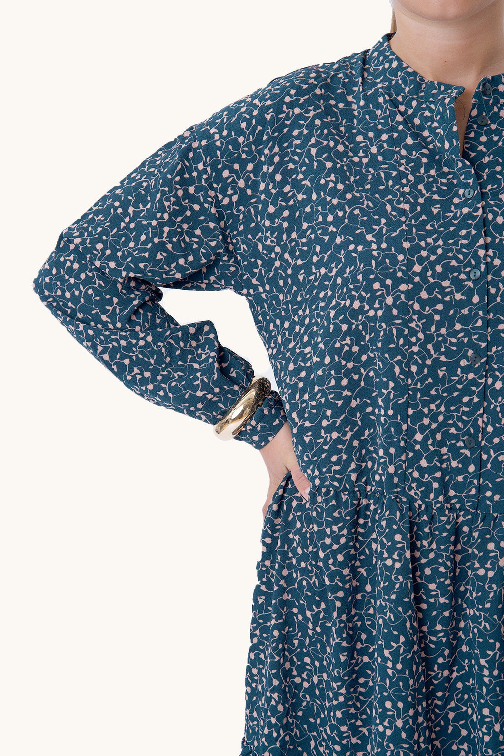 Sara long-sleeved dress - Green