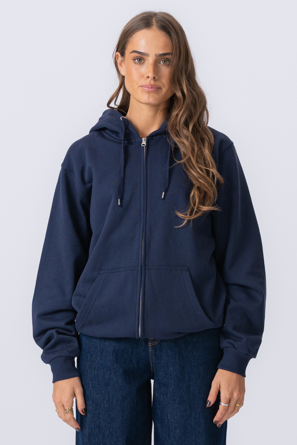 Hoodie zip de base - Marine