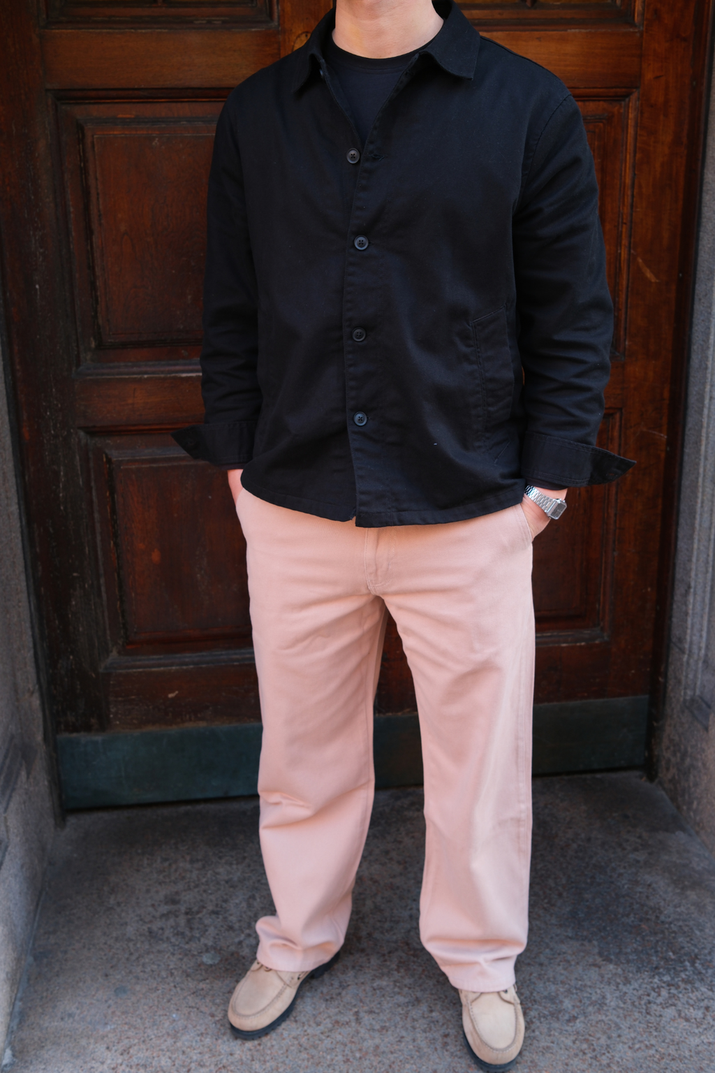 Chino droit en coton - Beige