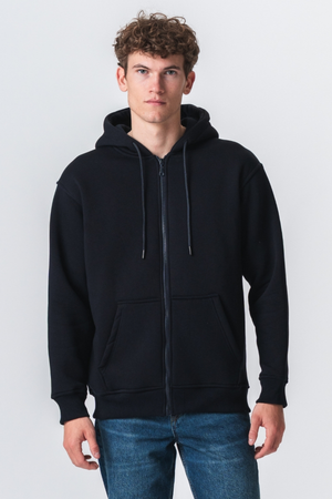 Relaxed Zip Hoodie - Navy