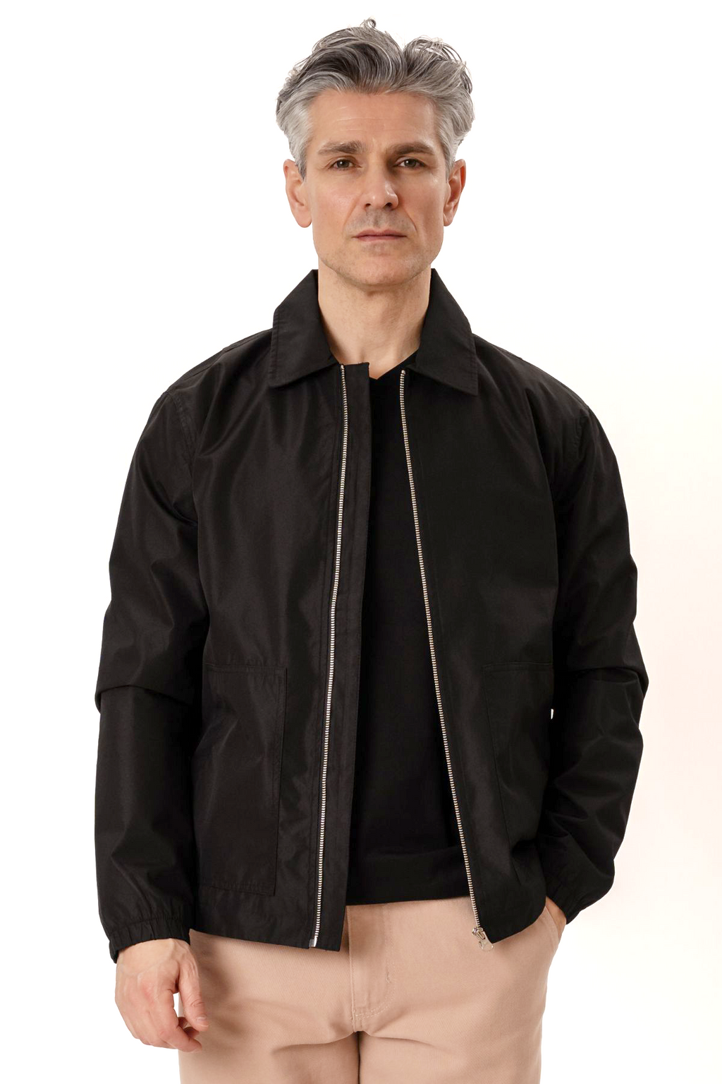 Milan Zipper Jacket - Black