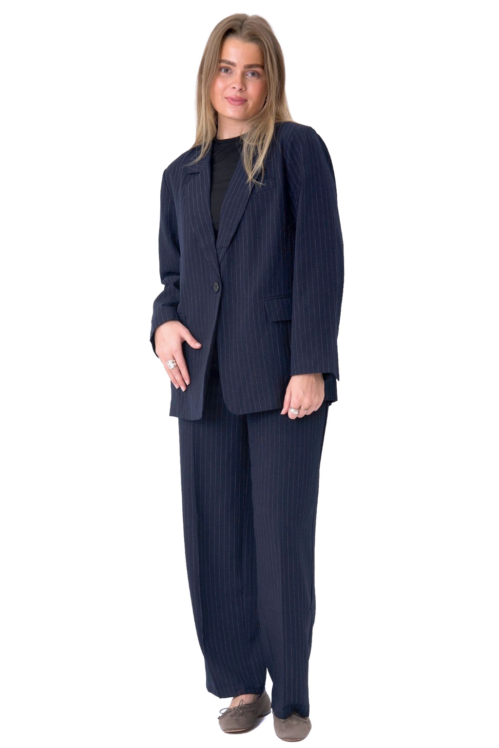 Oversized Suit (Navy Pinstripe) - Package Deal
