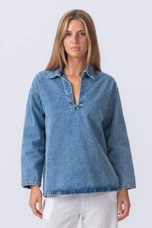 Cassia Denim Shirt - Light Blue