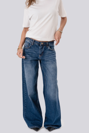 Serena Baggy Jeans - Medium Blue