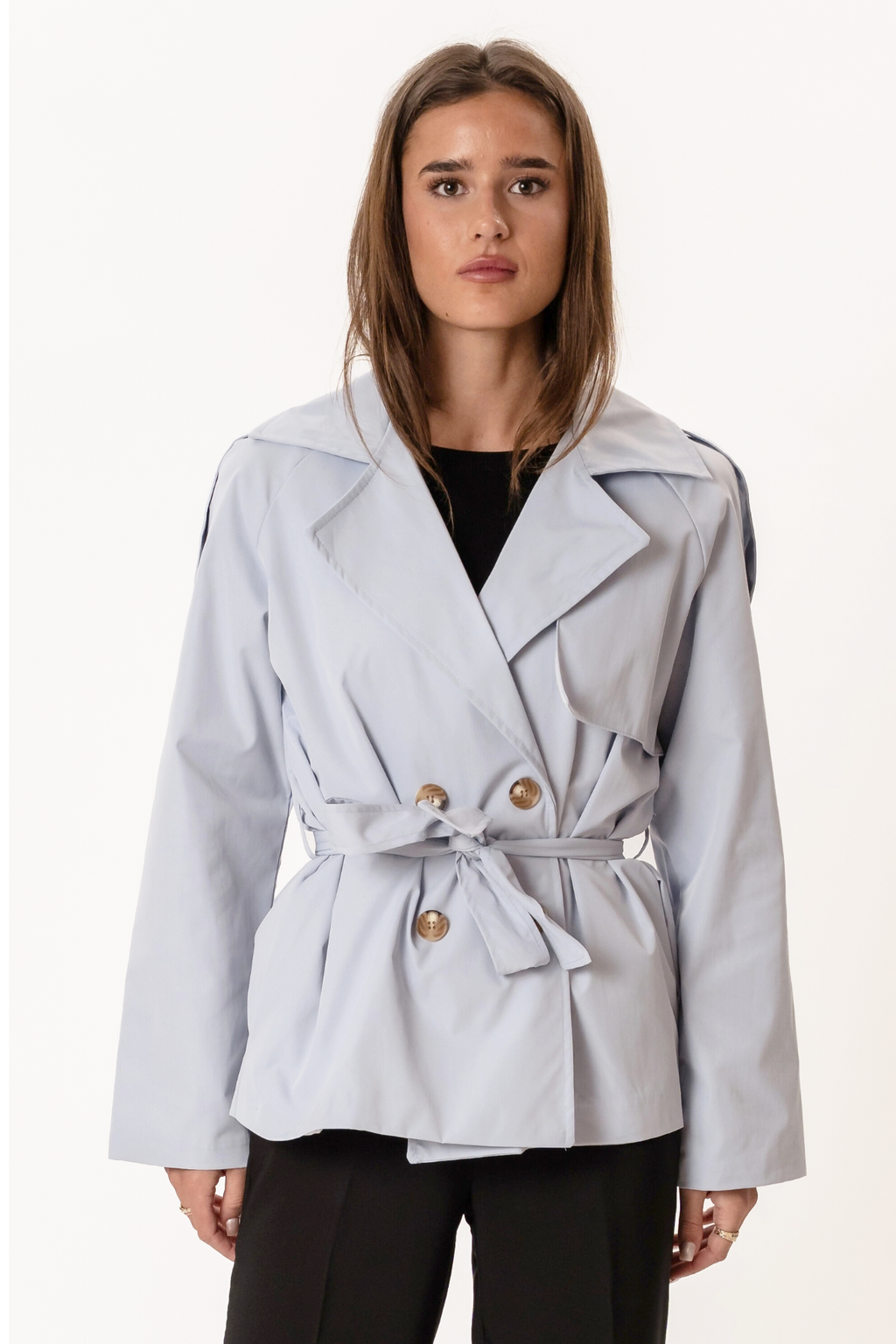 Sia Short Trenchcoat - Sky Blue