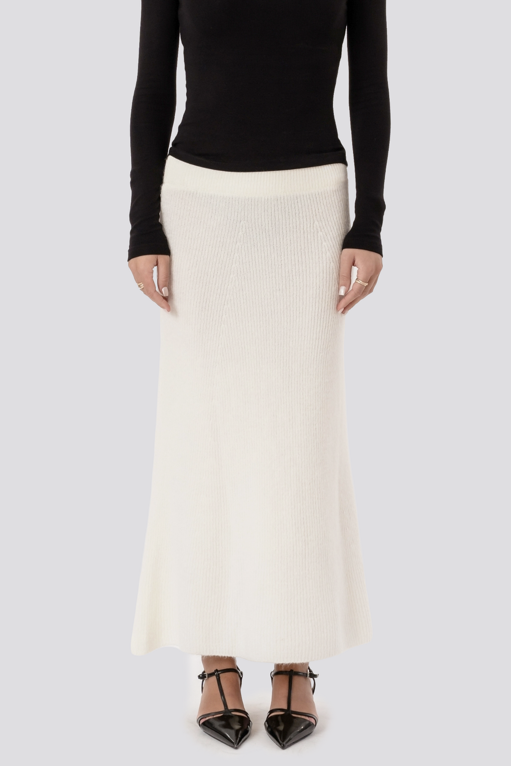 Nova Knit Skirt - White