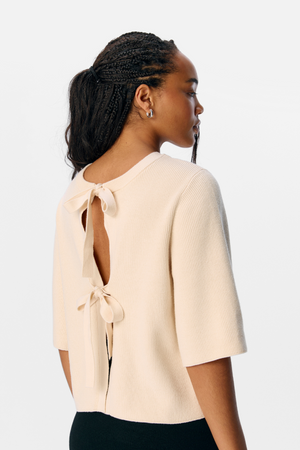 Julla Parvi 2/4 tricot cardigan - Sandshell