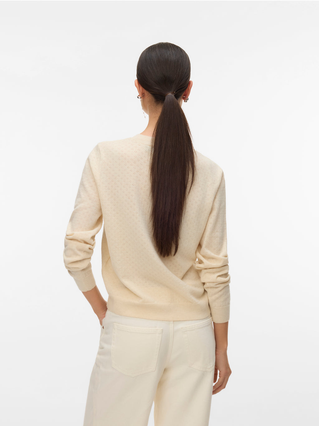Marina Pointelle Cardigan - Birch