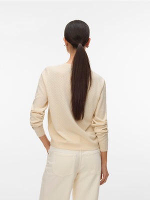 Marina Pointelle Cardigan - Birch