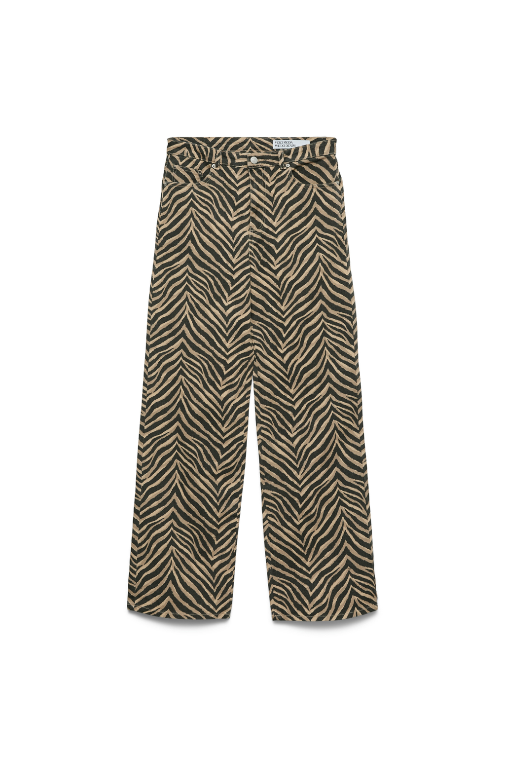 Tessa Wide Stretch Jeans - Silver Mink Zebra
