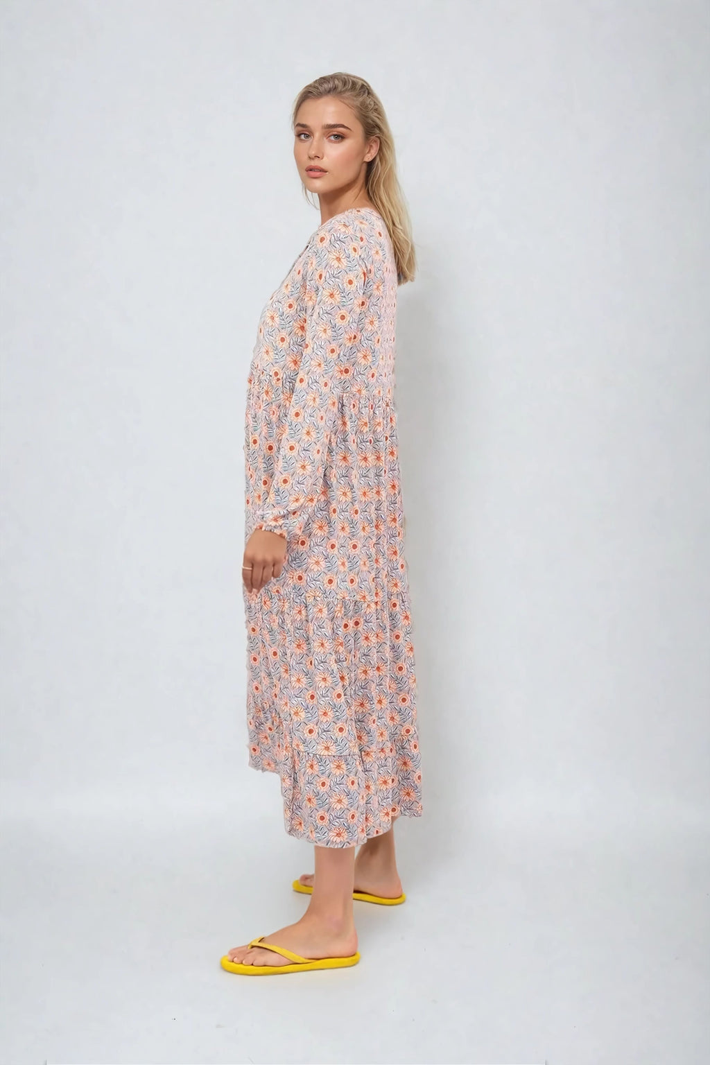 Julia Robe à fleurs - bleu