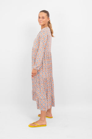 Julia Robe à fleurs - bleu