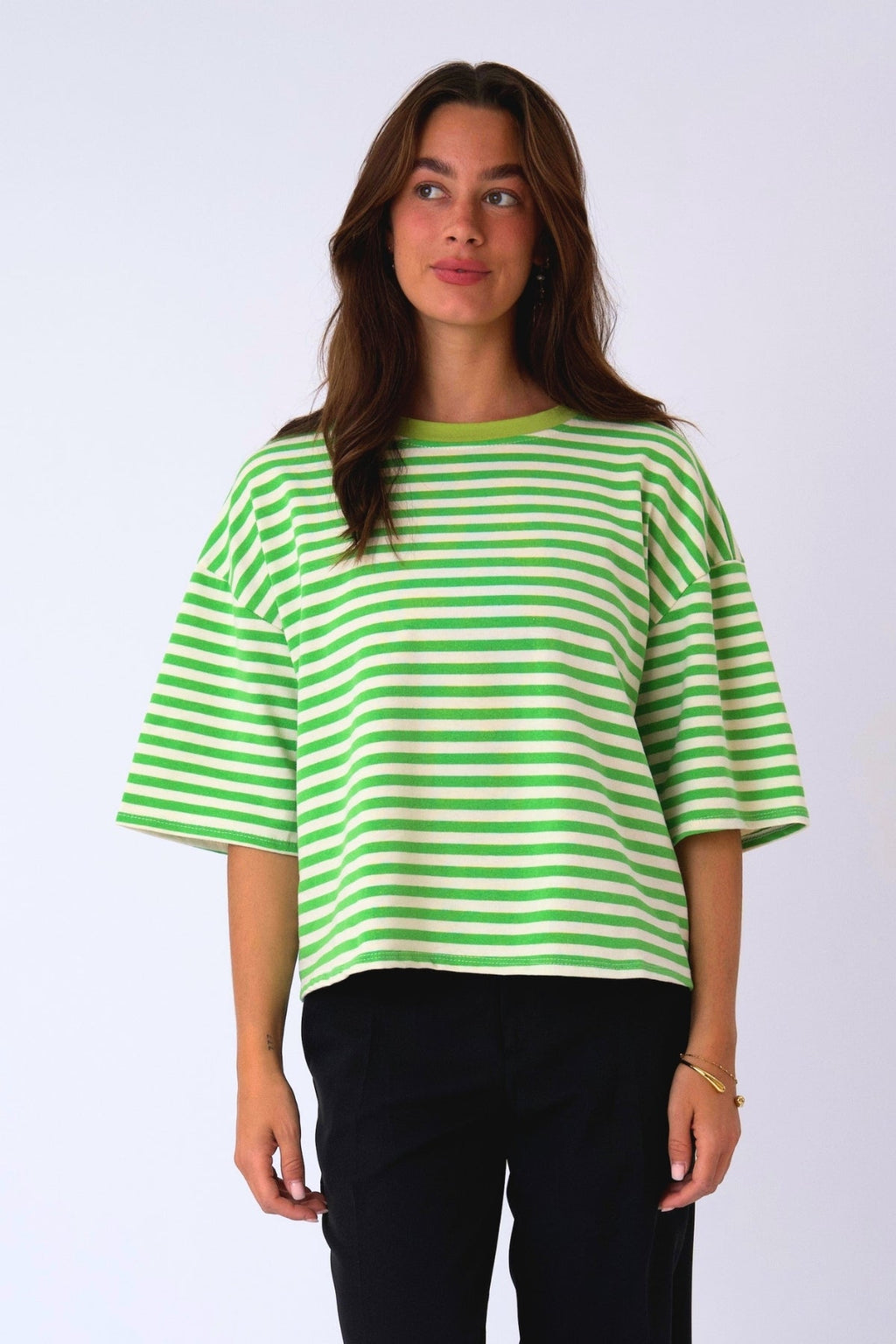 T-Shirt Zoé - Vert/Blanc