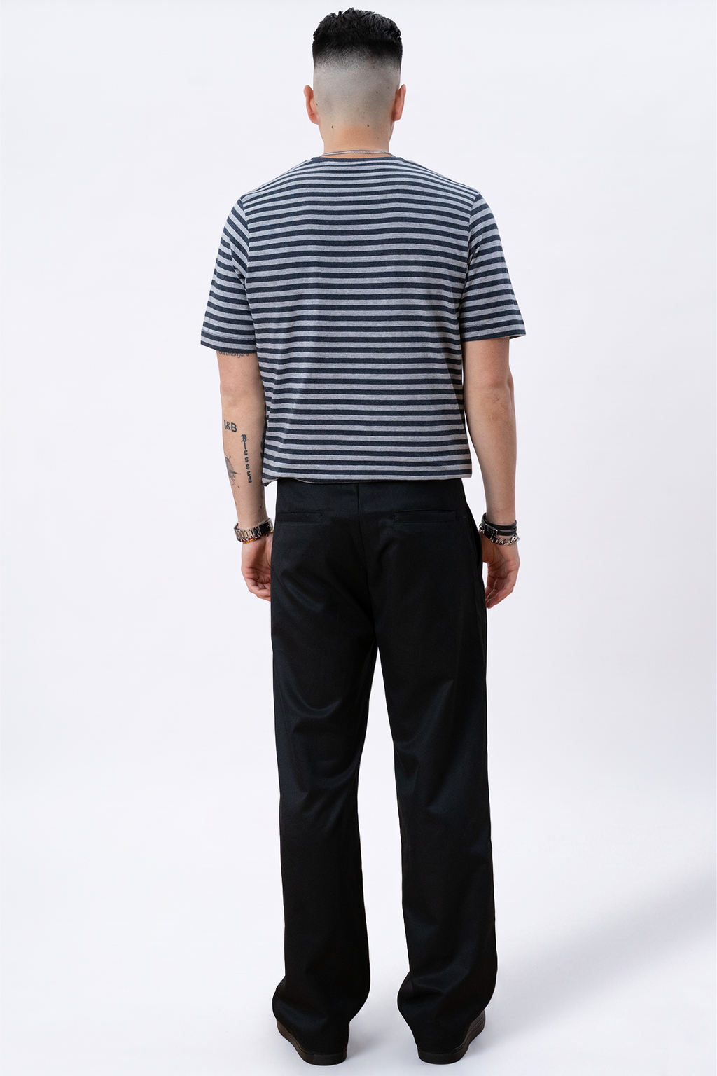 Nørregade Stripe - Gris noir marbré