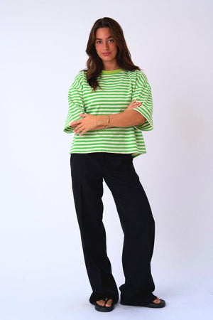 T-Shirt Zoé - Vert/Blanc