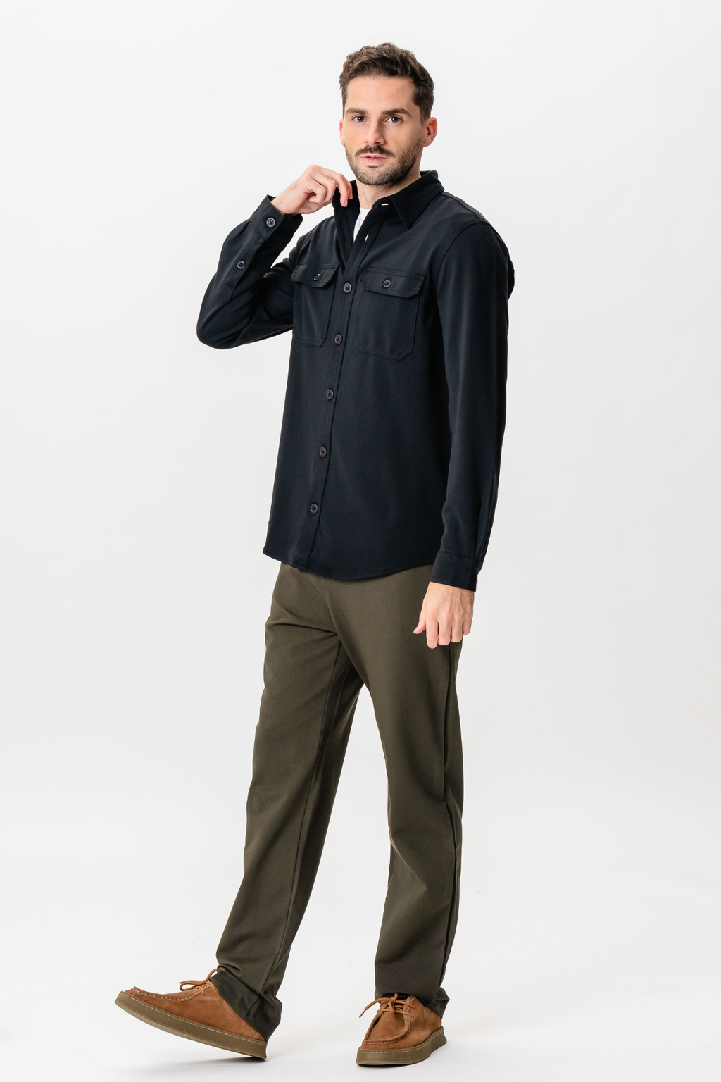 Performance Regular Overshirt - Black