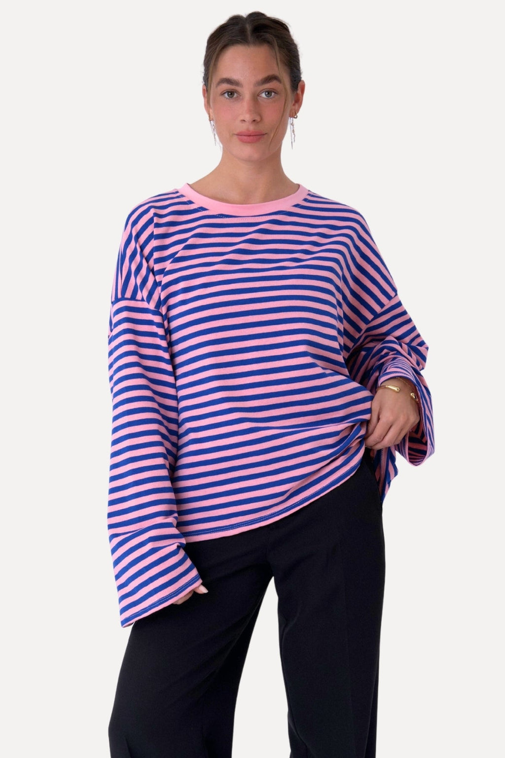 Cleo Blouse - Blue/Pink