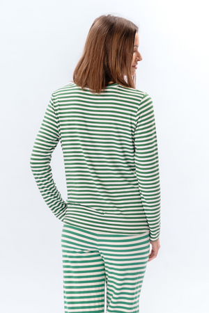 Stripped Long Sleeve Slim Fit - Green