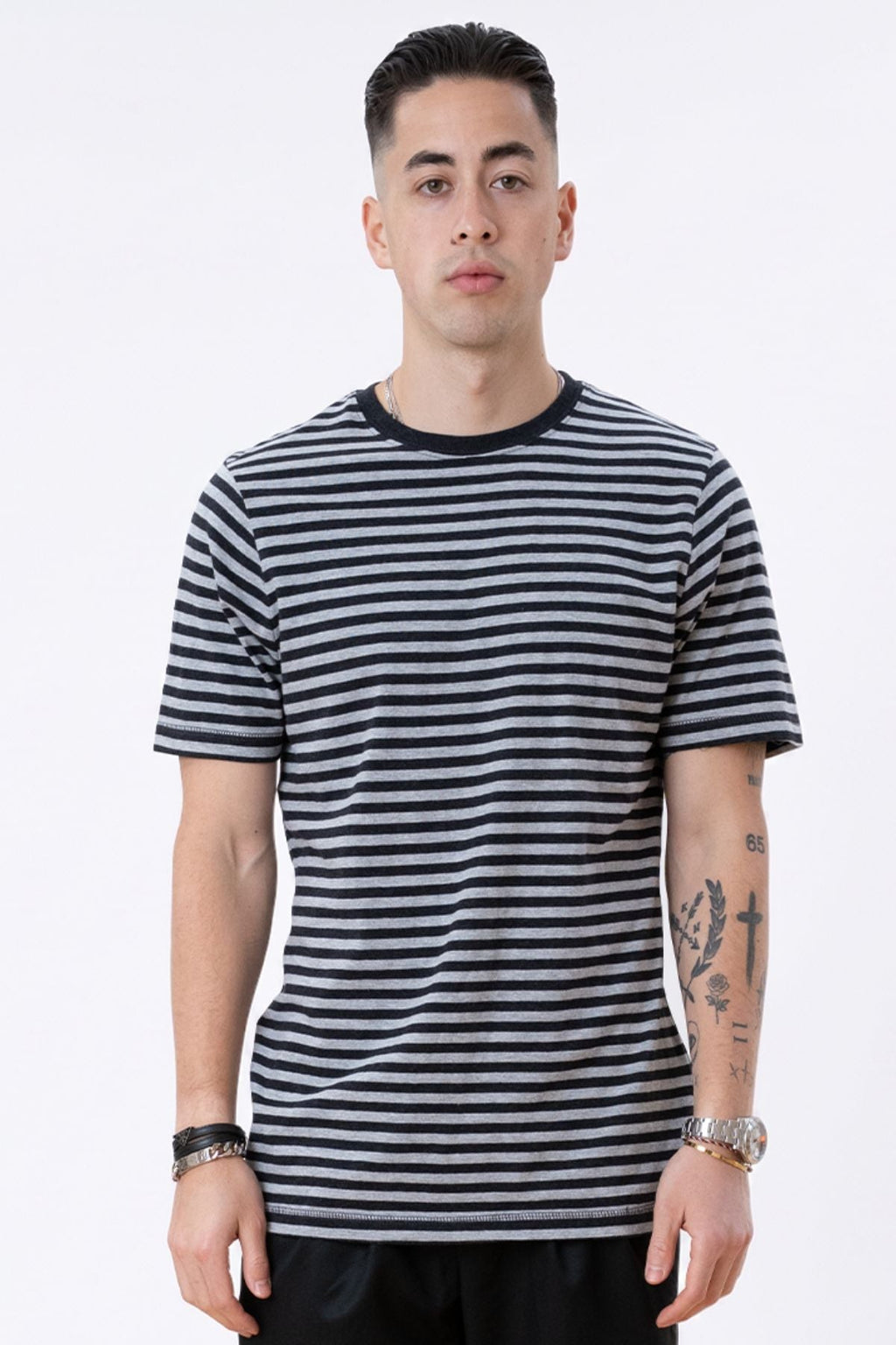 Nørregade Stripe - Gris noir marbré