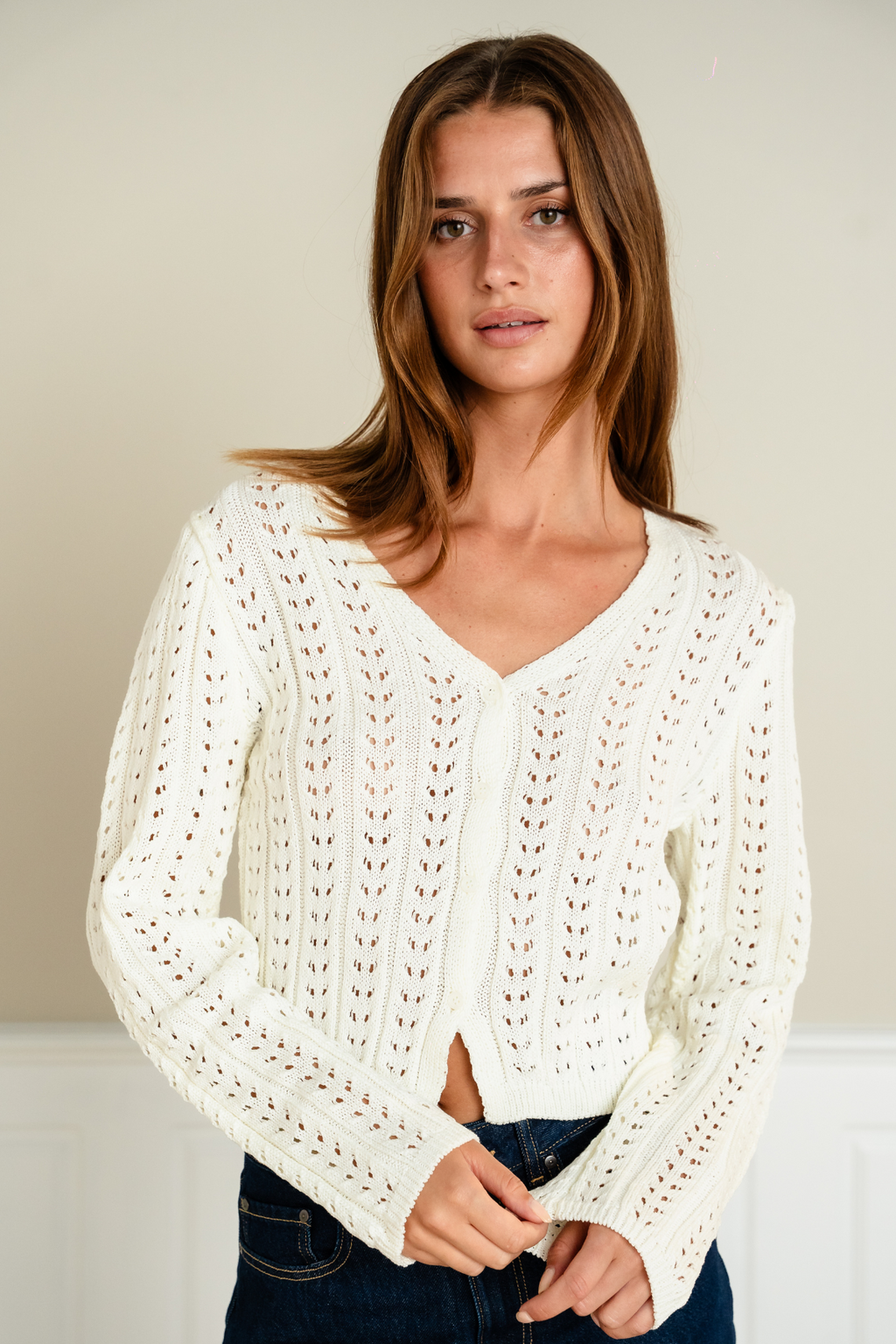 Virginia tricot Cardigan - Ecru