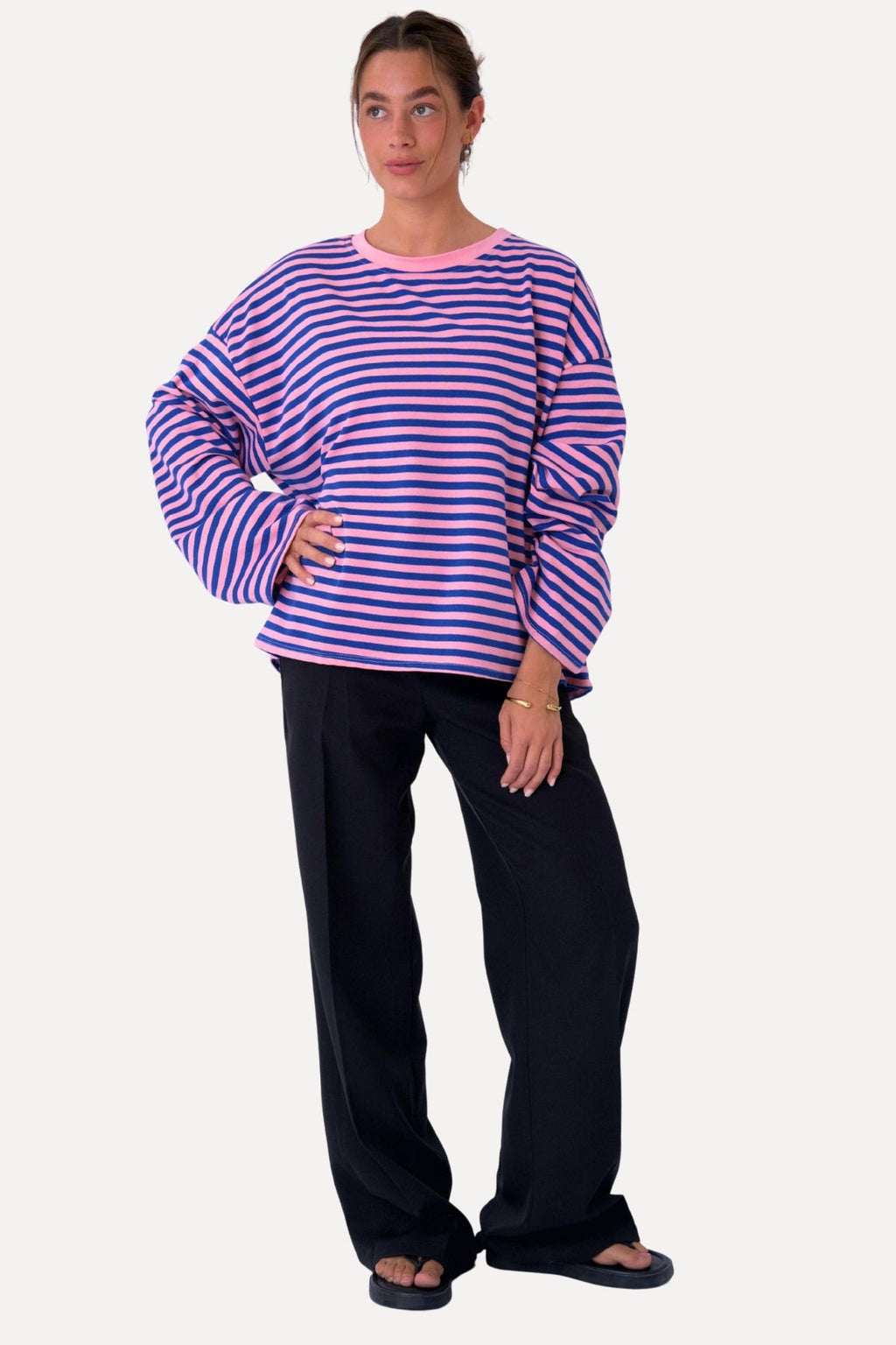 Cleo Blouse - Blue/Pink