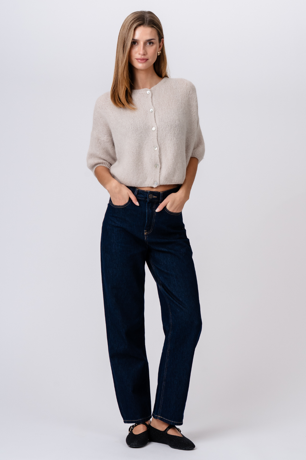 Tricot à manches courtes Mary - Beige