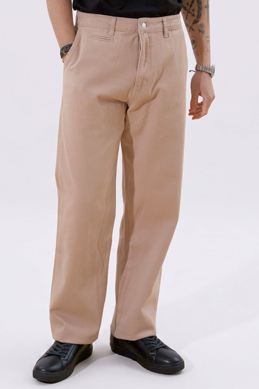 Chino droit en coton - Beige