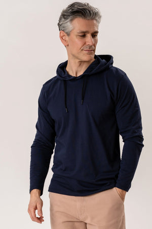 Sweat à capuche léger - marine