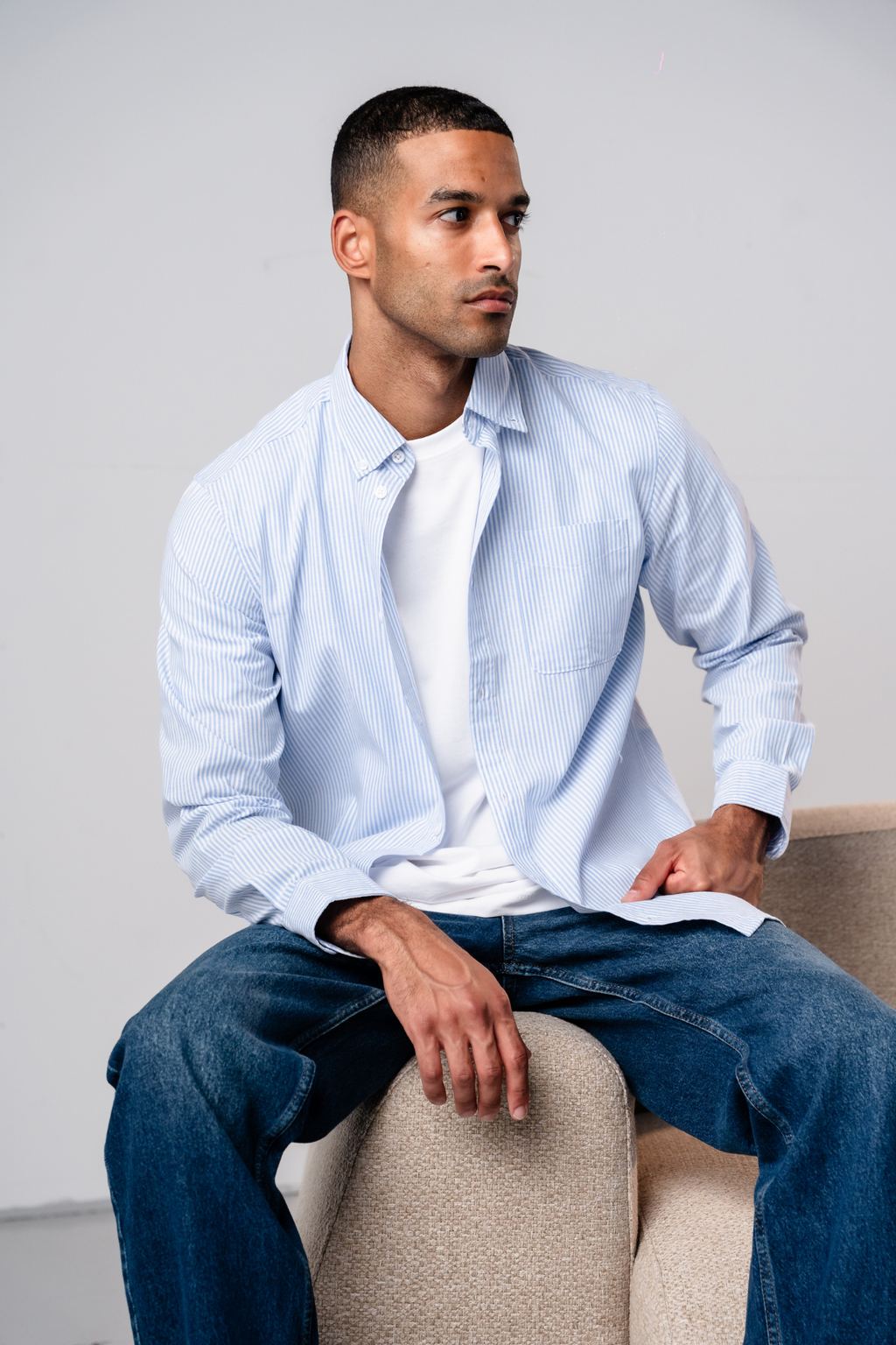 The Original Performance Oxford Shirt - Light Blue/White