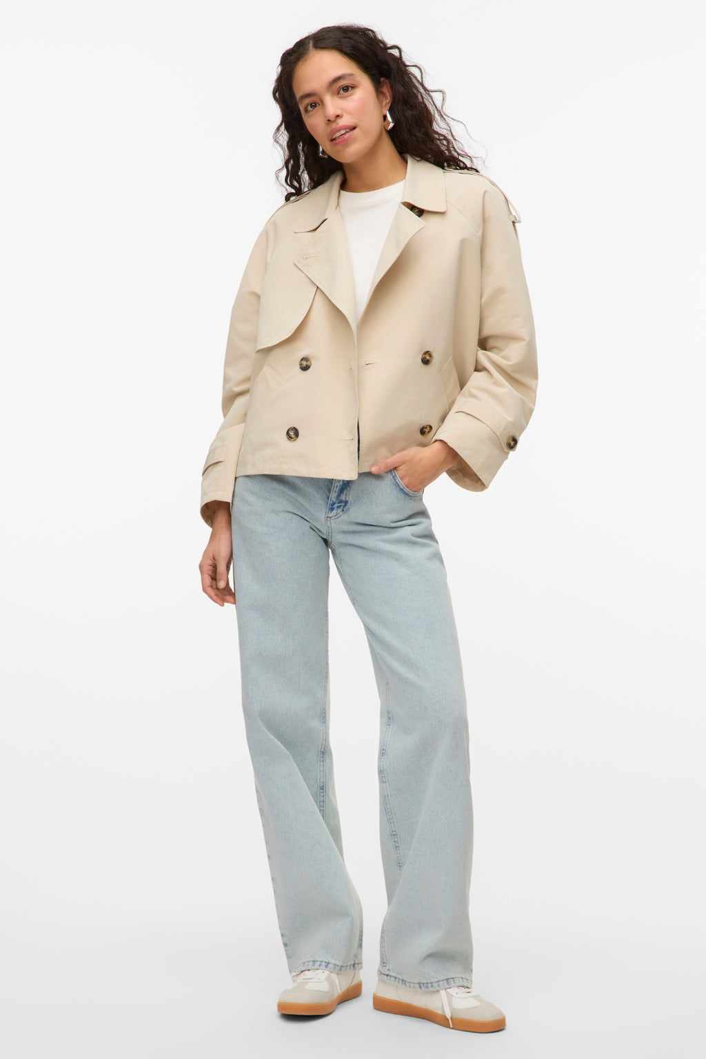Chloe Short Trenchcoat - Oatmeal