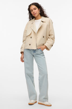 Chloe Short Trenchcoat - Oatmeal