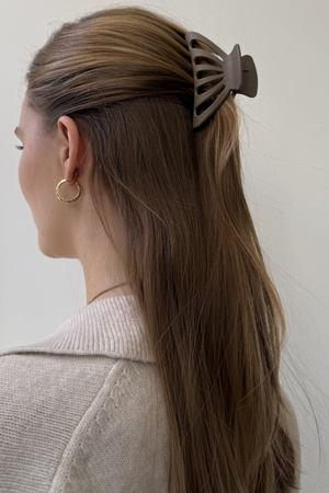 Clip à griffe creuse - marron