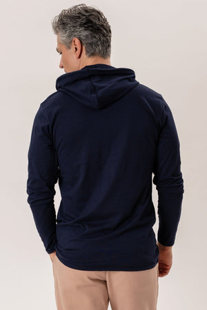 Sweat à capuche léger - marine