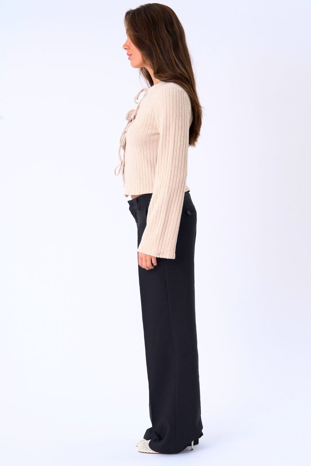 Ivy Tie Blouse Tricot - Beige