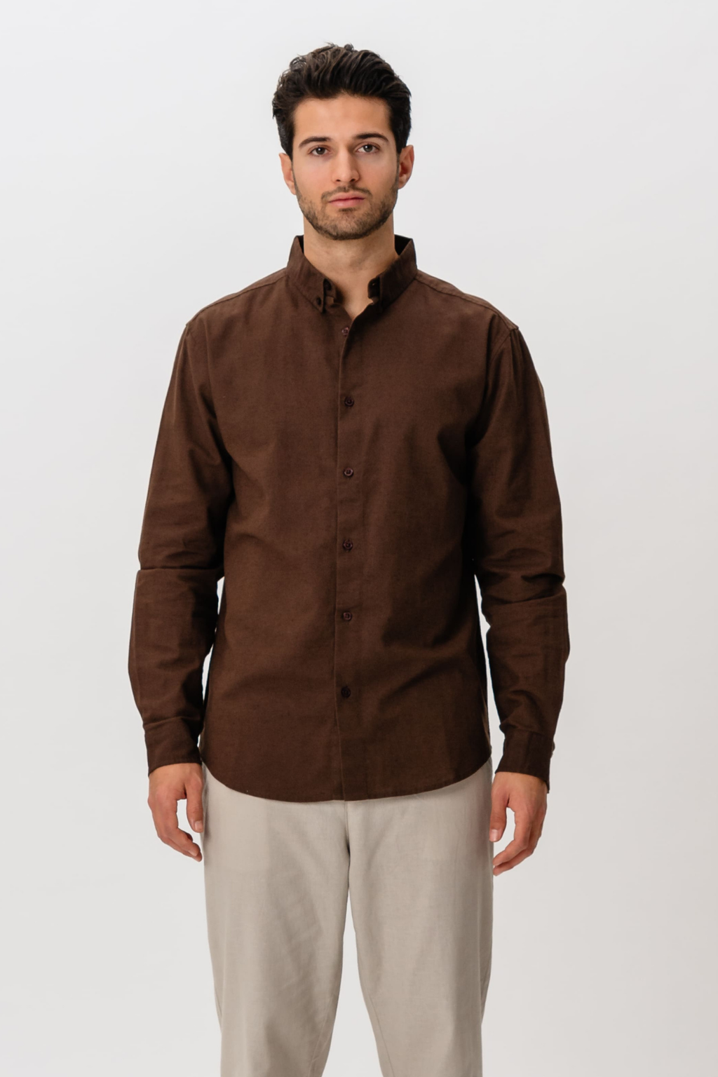 Chemise en lin - café