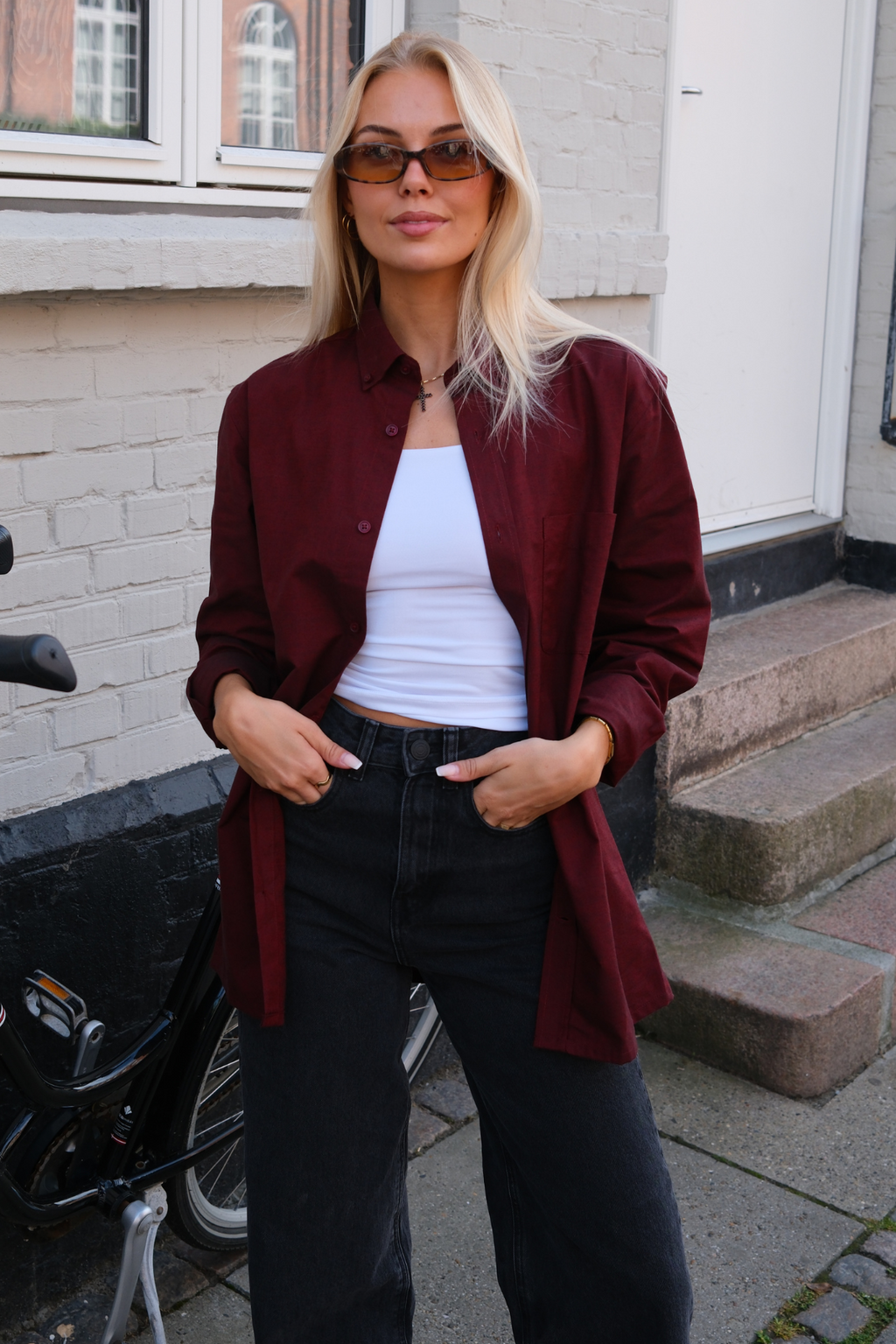 Boyfriend Oxford Shirt - Bourgogne