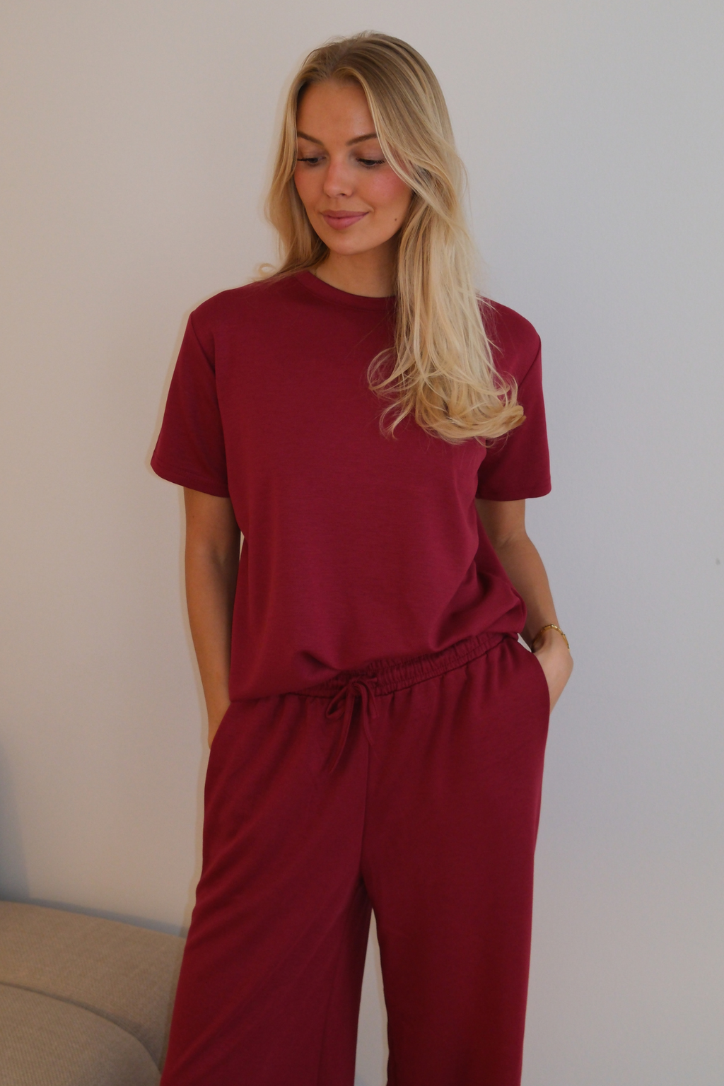 Leah Loose T-shirt - Burgundy