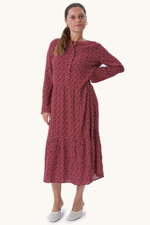 Robe Anna à manches longues - Tomate séchée