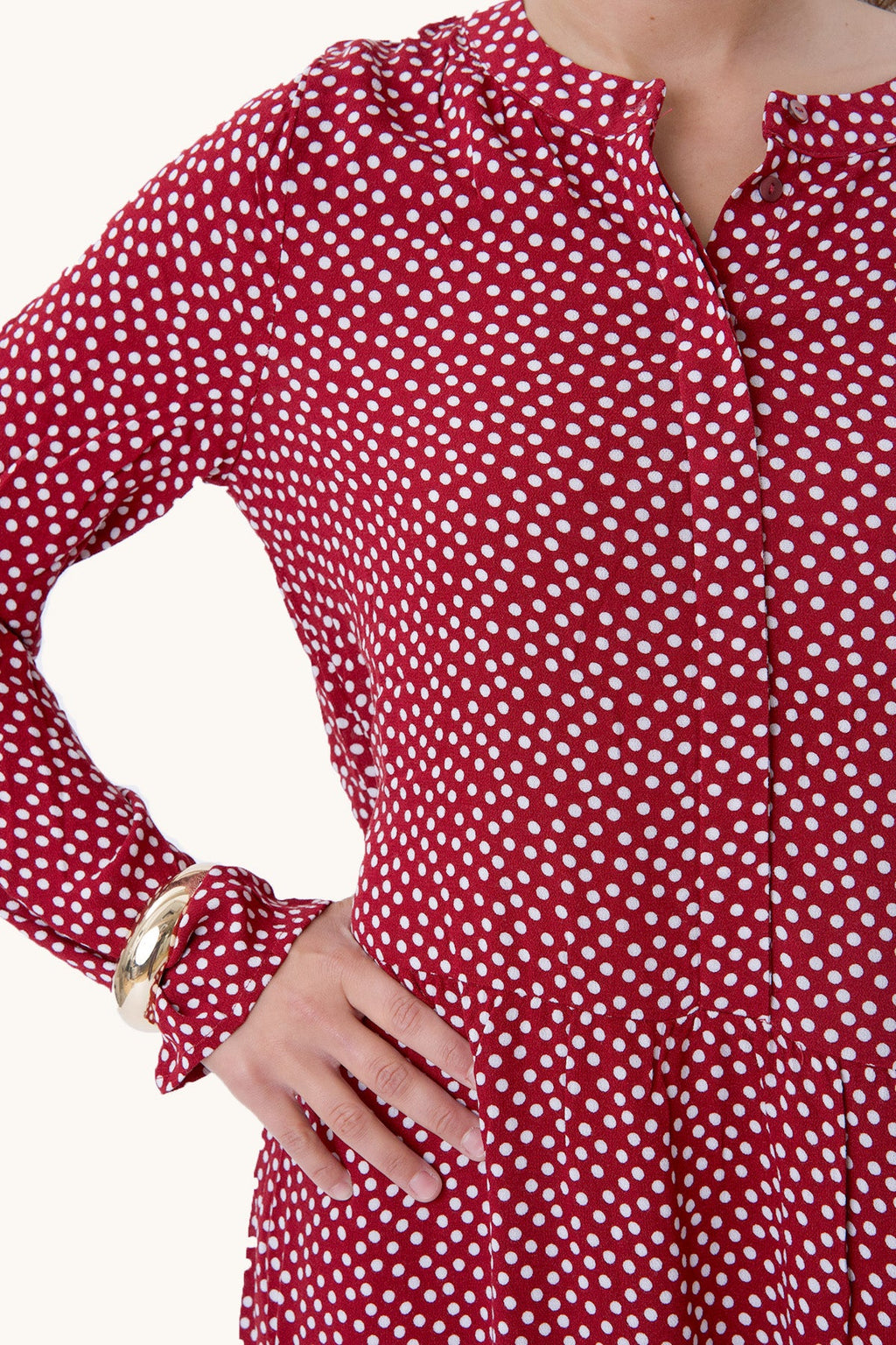 Robe Anna à manches longues - Tomate séchée