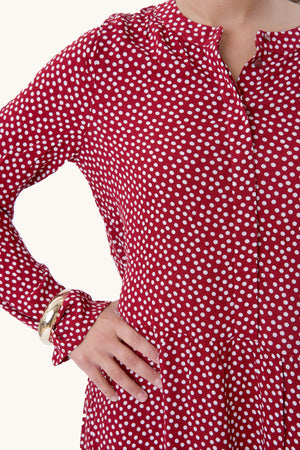 Robe Anna à manches longues - Tomate séchée