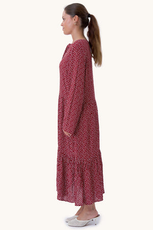 Robe Anna à manches longues - Tomate séchée