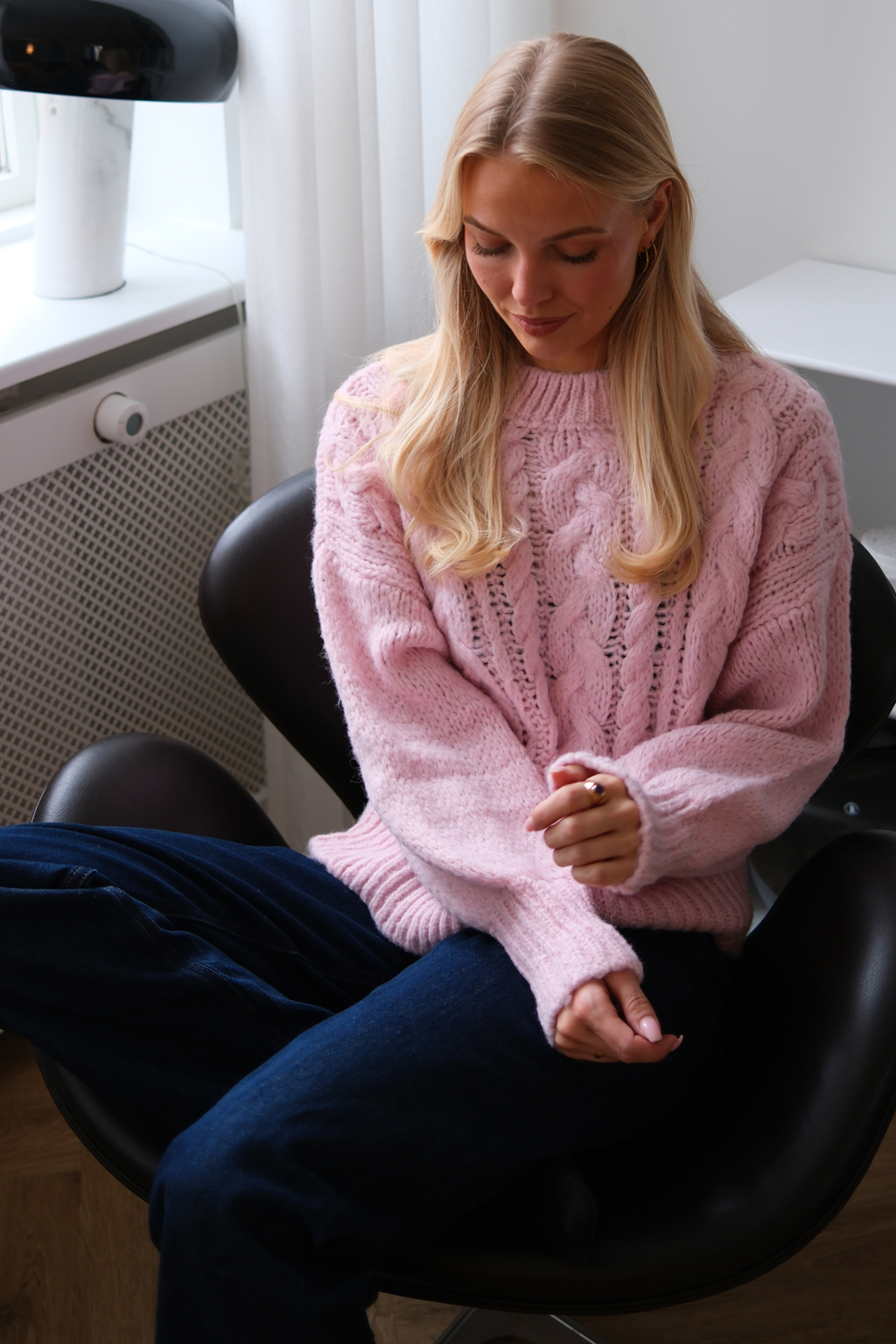 Emma Cable Knit - Candy pink
